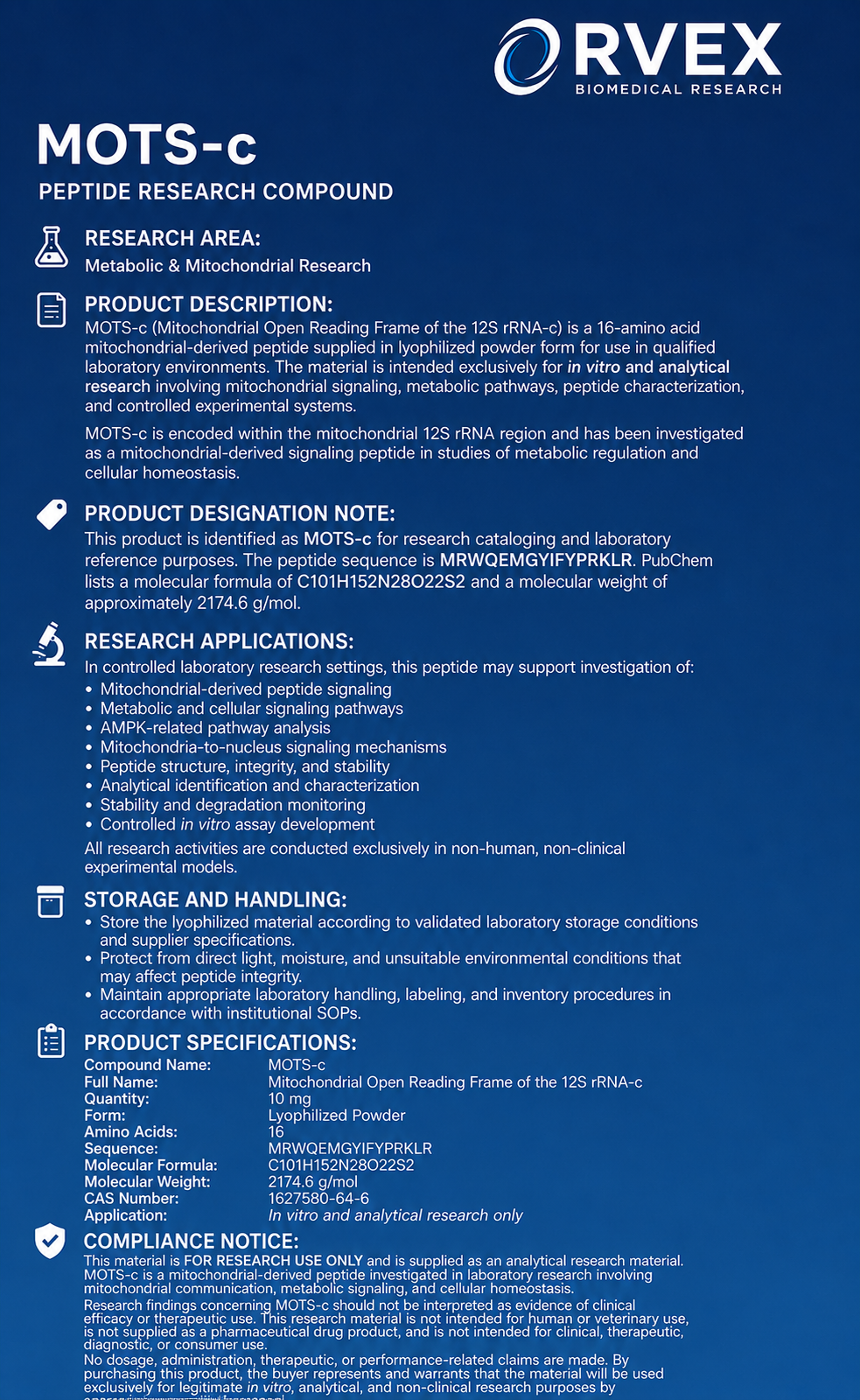 MOTS-C 10 mg ( Research Only )